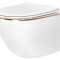 Vas WC suspendabil Rea Carlo Tornado Rimless Flat GOLD EDGE