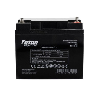 Acumulator Foton FS12-45 12V 45Ah AGM - 197 X 165 X 170 MM foto