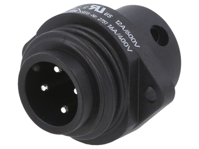 Conector Circular 4 Pin 16A IP67