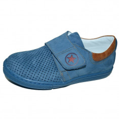 Pantofi ortopedici din piele pentru baieti Small Foot SF10-A, Albastru foto