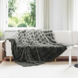 Cumpara ieftin Patura din Blana sintetica de Iepure 4 pcs Gri inchis