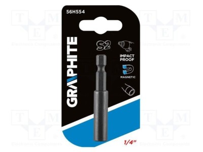 Suport magnetic pentru v&amp;acirc;rfuri de șurubelniță 1/4 60mm GRAPHITE cu impact foto