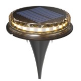 Lampa solara led tip spot pentru gradina flippy, 8 led-uri, material abs si policarbonat, baterie 1.2v, 600mah, 12 x 13.5 cm, alb cald