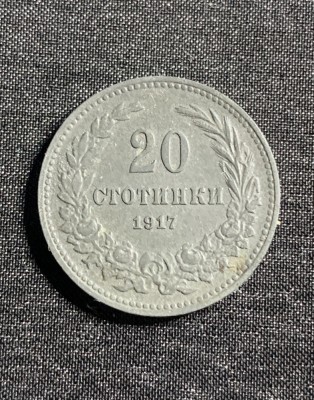 Moneda 20 stotinski 1917 Bulgaria foto