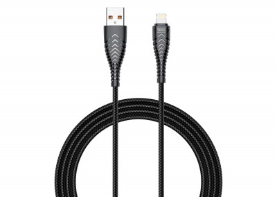 Cablu de date Veger V105, Lightning, 2.4A, Negru C715 foto