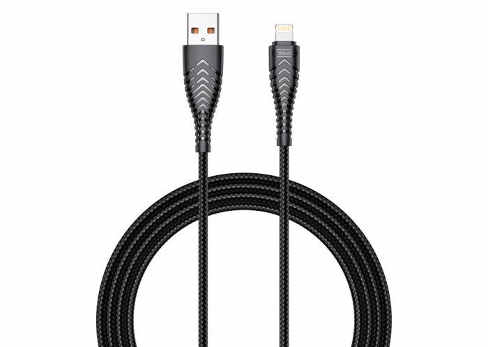 Cablu de date Veger V105, Lightning, 2.4A, Negru C715