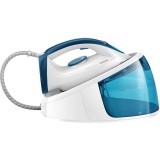 Statie de calcat Philips FastCare Compact GC6709/20, 2400 W, talpa ceramica, 110 g/min, alb/albastru