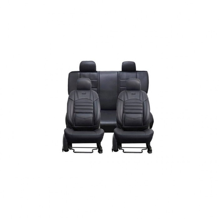 Set Huse Scaune Auto pentru Mazda CX-5 - Deluxe Boss, piele ecologica, negru, 11 piese