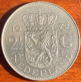 OLANDA, 2 1/2 GULDEN 1972/ NIKEL, 10 g / 29mm./ MONEDA DIN POZE, Europa