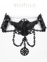 Choker gotic cu insemne vikinge, Corbul foto