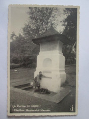 Curtea de Arges-Fantana mesterului Manole,carte postala(fotografie Agfa) 1938 foto