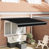 vidaXL Cortina Retractabilă Negru 350 x 250 cm Stofă și Metal 3330335