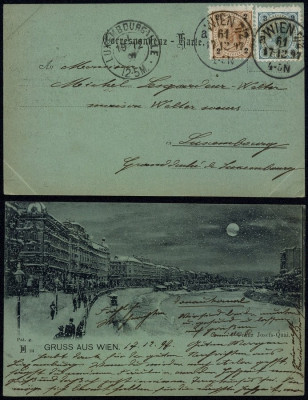 Austria 1897 Old Postcard stationery Gruss aus Vienna to Luxembourg DB.313 foto