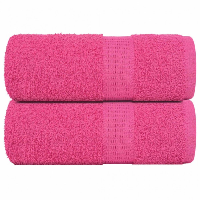 vidaXL Prosoape pentru oaspeți 2 buc Roz 30x50 cm 360 g/m&sup2; 100% bumbac