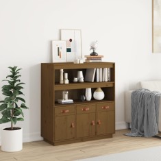 vidaXL Dulap &icirc;nalt, maro miere, 100x40x108,5 cm, lemn masiv pin 820165