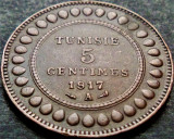 Moneda istorica 5 CENTIMES - TUNISIA, anul 1917 A * cod 4060 = Muhammad al-Nasir