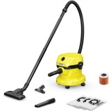 Aspirator umed-uscat Karcher WD 2 plus V-12/6/18/C Home 1.628-012.0, Aspirare umeda si uscata, 12 L, Furtun 1.8 m, 1000 W, Duza de podea, Duza pentru