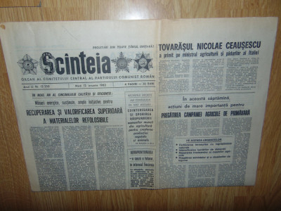 Ziarul Scanteia 12 Ianuarie 1982-Perioada Comunista foto