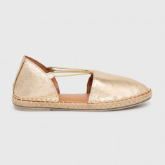 Answear Lab espadrile de piele culoarea auriu