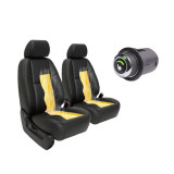 Kit incalzire pentru scaune auto sezut si spatar, din carbon, buton 6 trepte Luxury Green, pentru 2 scaune