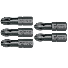Set 5 biti profesionali Yato 1 4 , 25mm, cap PZ3, HRC 58-62, realizat din otel forjat, cu acoperire anticoroziva