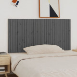 VidaXL Tăblie de pat pentru perete, gri, 185x3x90 cm, lemn masiv pin