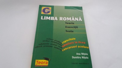 LIMBA ROMANA TEORIE/EXERCITII/TESTE ANA NITOIU/DUMITRU NITOIU--RF18/2 foto