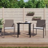 VidaXL Set mobilier de grădină cu perne, 3 piese, poliratan și oțel