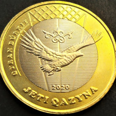 Moneda exotica bimetal 100 TENGE - KAZAHSTAN, anul 2020 *cod 2312 = Qyran Búrkit