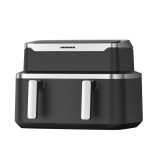 Friteuza dubla cu aer cald Heinner HAF-DDB9BK26, 2600W, capacitate: 9L, control digital individual, timer 60 min, 10 programe presetate, auto-oprire,