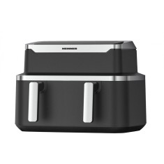 Friteuza dubla cu aer cald Heinner HAF-DDB9BK26, 2600W, capacitate: 9L, control digital individual, timer 60 min, 10 programe presetate, auto-oprire,