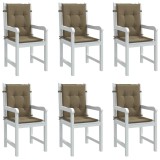 Gossi perne scaun cu spatar mic 6 buc. melanj taupe 100x50x4cm textil