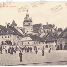 1332 - SIGHISOARA, Mures, Market, Romania - old postcard - unused