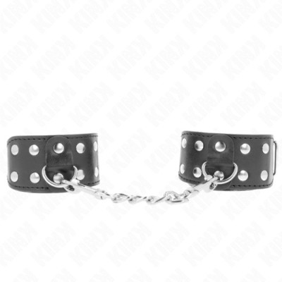 KINK - WRISTBANDS WITH DOUBLE LINE OF ADJUSTABLE STUDS BLACK foto