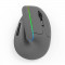 Mouse vertical Delux M618DB, Wireless, RGB, 2400 DPI, 6 Butoane, 2.4GHz, Bluetooth 4.0, Negru