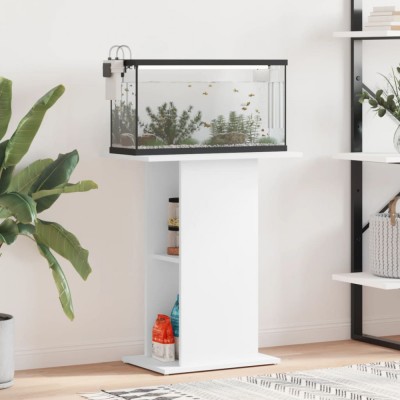 vidaXL Suport pentru acvariu, alb, 60,5x36x72,5 cm, lemn prelucrat foto