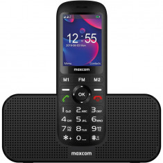 Telefon mobil MaxCom MM740, Dual SIM, Black + Stand incarcare