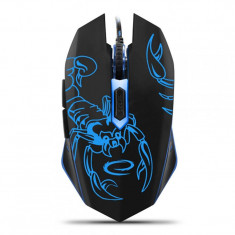 Mouse optic Gaming Scorpio Esperanza, USB, 6 butoane, lumina albastra foto