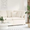Modul de colț pentru canapea modulară cu perne, crem, 100 cm