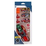 Set Lansator cu Masini si Indicatoare Rutiere, 4 buc, Multicolor, CMCLASS