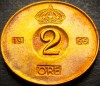 Moneda 2 ORE - SUEDIA, anul 1966 * cod 3529, Europa