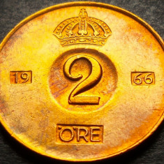 Moneda 2 ORE - SUEDIA, anul 1966 * cod 3529