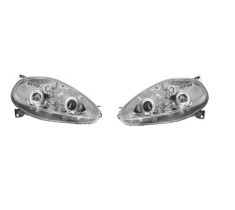 Far Fiat Punto Grande (199) 09.2005-02.2012, model tuning, montare fata, stanga+dreapta, Lampa de parcare pe fibra optica; H1+H1; manual; transparent