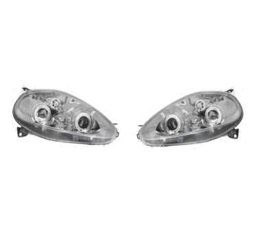 Far Fiat Punto Grande (199) 09.2005-02.2012, model tuning, montare fata, stanga+dreapta, Lampa de parcare pe fibra optica; H1+H1; manual; transparent foto