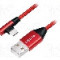 Cablu USB A mufa, USB C mufa in unghi, USB 2.0, lungime 0.3m, ro&amp;#351;u, LOGILINK - CU0145