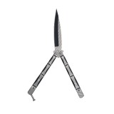 Cutit fluture Butterfly, Balisong, 24 cm, model schelet 3D,model culoare gri, culoare negru