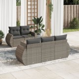 Gossi set mobilier gradina cu perne, 6 piese, gri, poliratan