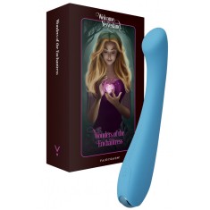 Vibrator MerryWand FairyGasm, 9 Moduri Vibratii, Silicon, USB, IPX7, Albastru, 17.5 cm