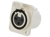 Conector XLR soclu mamă PIN 3 NEUTRIK cu buton lipire 16A