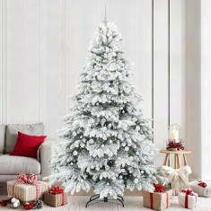 vidaXL Brad de Crăciun artificial cu 300 LED Verde 240 cm PE și PVC 3397643